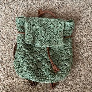 Tweed drawstring backpack